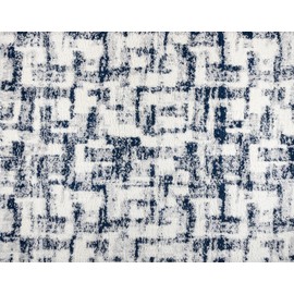 Gertmenian Indoor Modern Plush and Non-Shedding Shaggy Carpet for Foyer Living Room Kitchen Entryway Bedroom Area Rug, 6x9 Medium, Abstract Cream Geometric Blue