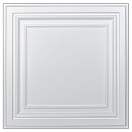 Art3d PVC Ceiling Tiles, 2'x2' Plastic Sheet in White (12-Pack)