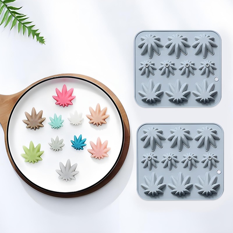Silicone Maple Tree Leaf Molds, 20-Cavity Fall Weed Leaves Molds