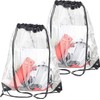 Clear Drawstring Bag Transparent Pvc Drawstring Backpack See Through Bag,2Pcs