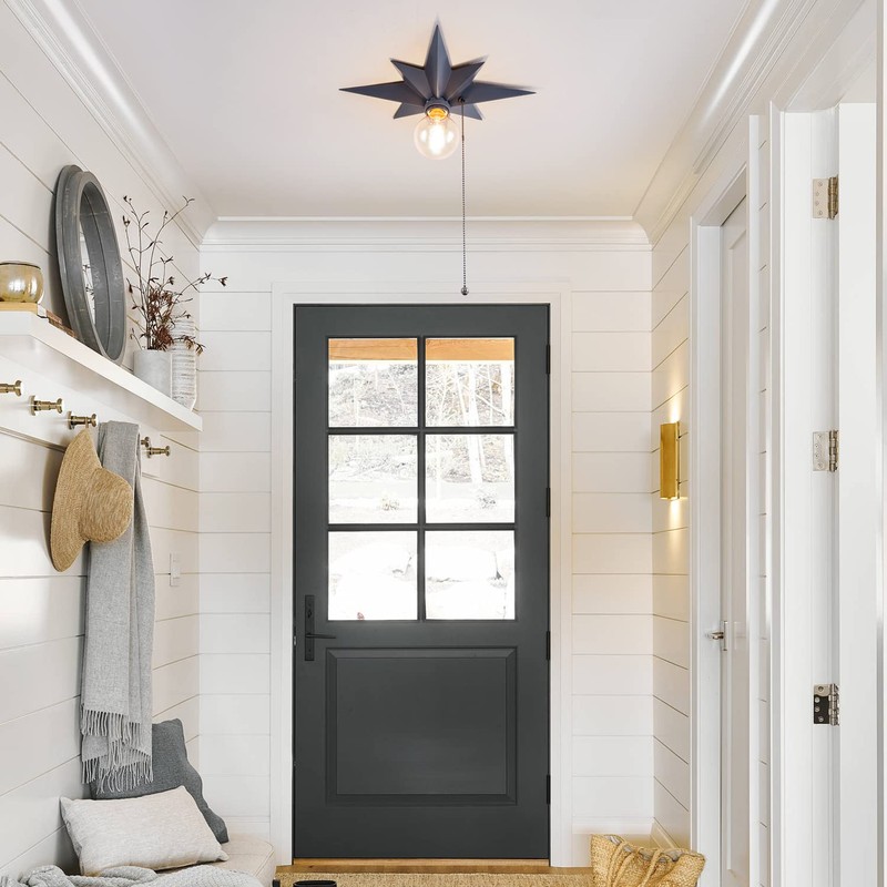 VILUXY Flush Mount Ceiling Light, Black Star Light Fixtures Ceiling