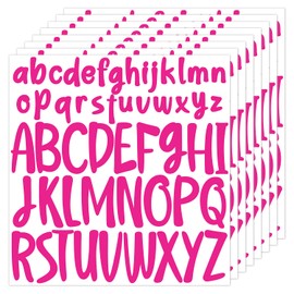 416pcs 8 Sheets Letter Stickers, 2.5 cm 5 cm Large and Lowercase Alphabet Stickers, Vinyl Letters Stickers for Crafts, Scrapbooking, Window Posters (Rose Red)