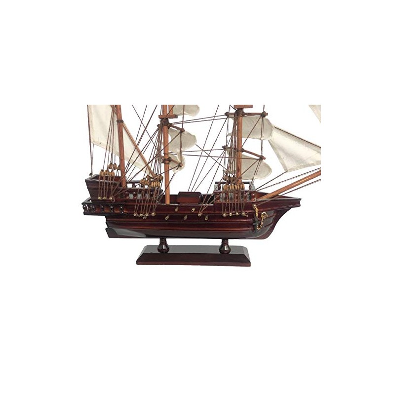Hampton Nautical Wooden Blackbeard's Queen Anne's Revenge White Sails Pirate