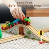 SainSmart Jr. Wooden Train Set for Toddler with Double-Side Train