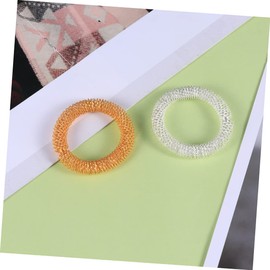 Outanaya 5pcs Wrist Massage Metal Acupressure Massagers for Joint Fatigue Relief Silver Bracelets for Women Girls for Daily Use and -term