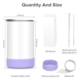 Kids Sublimation Tumbler 12 oz Blanks Bulk Cups Stainless Steel Double Wall Vacuum Insulated with Lid and Straw Nozzle Silicone Cover Gifts for Heat Press Transfer White 24 Pack