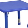 Flash Furniture Emmy 24'' Square Blue Plastic Height Adjustable Activity