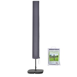 Oule GmbH Parasol Protective Cover for Parasol up to Approx. Diameter 200/300/400 cm Premium Quality Made of High-Quality 300 GSM 600D Oxford Material Protective Cover Parasol (Grey 250 cm x 32/40 cm)