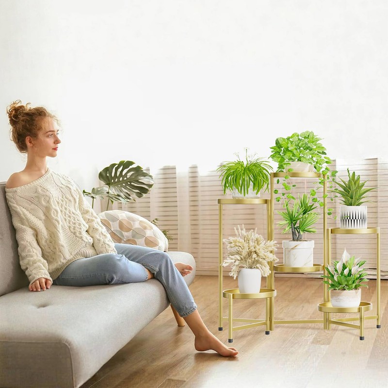 iDavosic.ly 6 Tier Large Plant Stand Indoor, 10 Inch Wide