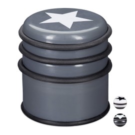 Relaxdays 1 x Floor Door Stop for Windows & Heavy Doors Large & Star Floor Stopper 8cm Tall Grey