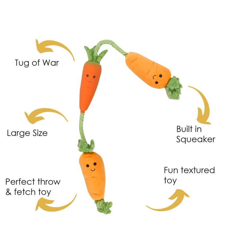 Smart Garden ZOON Plush Fun Tugga Carrots tug of war