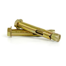 8NET 4-1/4" x 1/2" Sleeve Anchor Bolt, Carbon Steel Color Zinc Plated, Heavy Duty Fastener for Masonry & Concrete Surface, Box of 50