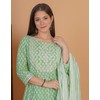 Meera Fab Women's Cotton Printed Zari Embrodriery Anarkali Kurta With