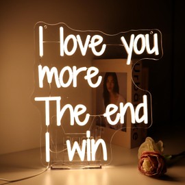 I Love You More The End I Win Neon Sign- Romantic LED Wall Art for Bedroom,Gifts for Couples,Home Decor (Anniversary/Valentine’s/Wedding/Birthday Gift)