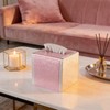 Pink Tissue Box Cover,Tissue Box Holder with Magnetic Bottom, Decorative