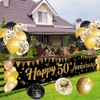 Black Gold 50th Wedding Anniversary Decorations Kit,Happy 50th Anniversary Yard