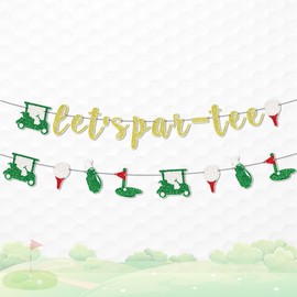 LaVenty Let's Partee Banner Theme Party Decorations Golf Birthday Decorations Golf Party Supplies fors Golf Lovers Retirement Farewell