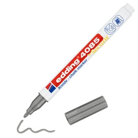 edding 4085 krijtmarker - zilver - 1 krijtstift - ronde punt 1-2 mm - dunne krijtstift voor borden, uitwisbaar - voor het schrijven op ruiten, glas, spiegels - bordstift met dekkende kleuren