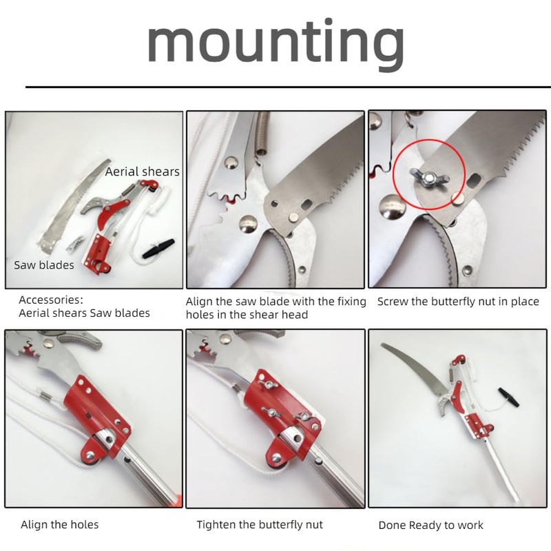 Extendable Tree Pruner Saw Head Without Pole, Outdoor High-Altitude Branches