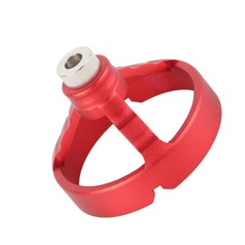 Open Hole Fixed Base Woodworking Hole Puncher Drilling Vertical Fixture with 6Pcs Steel Sleeve (Red)