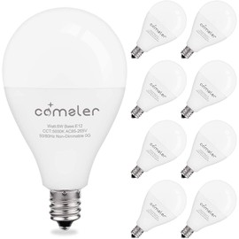 LED Ceiling Fan Light Bulbs,Comzler A15 LED Light Bulb, 60 Watt Equivalent E12 Candelabra Base Light Bulbs, Daylight 5000K, 600LM, CRI > 80, Non-dimmable, 8 Pack