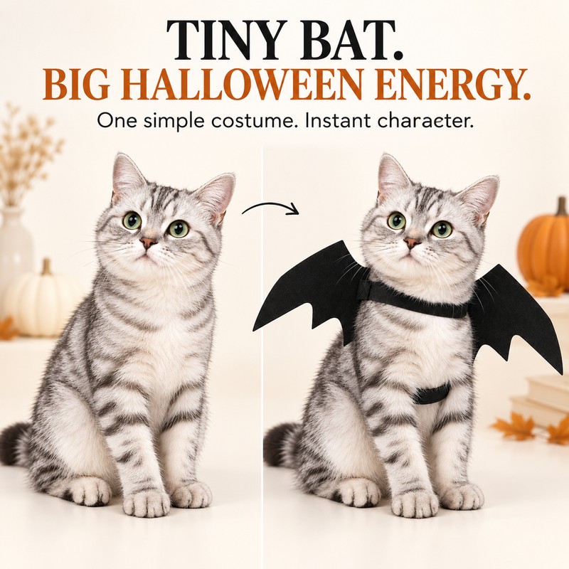 Black Bat Wings Pet Costume for Cats & Dogs –