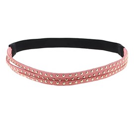 Dusky Pink and Golden Women's Hair Band - Suede Plain Hair Band - Thin Elastic Headband One Size - Vintage Headband Original Look Boho Bohemian Hippie Chic