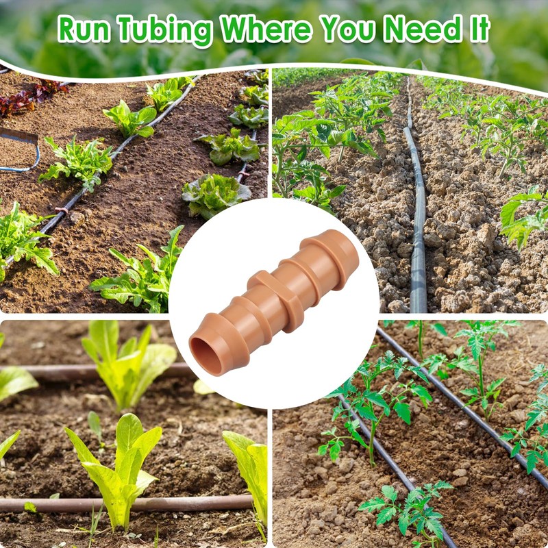 Kepmix Drip Irrigation Barbed Coupling Fittings: 20 Pieces 1/2 Inch