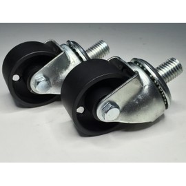 Floor Jack Casters (Black - 2 Pcs) for Lincoln, Walker - 93642, 93652 and Others, Quality Replacement Parts