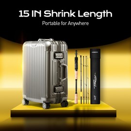 HANDING Travel Fishng Rod Baitcaster, Portabel Casting Rod with 30+24T Carbon Fiber, 6'6" Medium Power Fast Action Portable Fishing Rod with Cork Handle, Seaguide RA Guides, 5 Pieces Baitcasting Rod