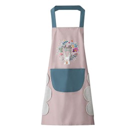 DILLMAN Women Kitchen Apron with Hand Wiping, Large Pocket, Hand Wiping, Waterproof for Cooking Baking, pink