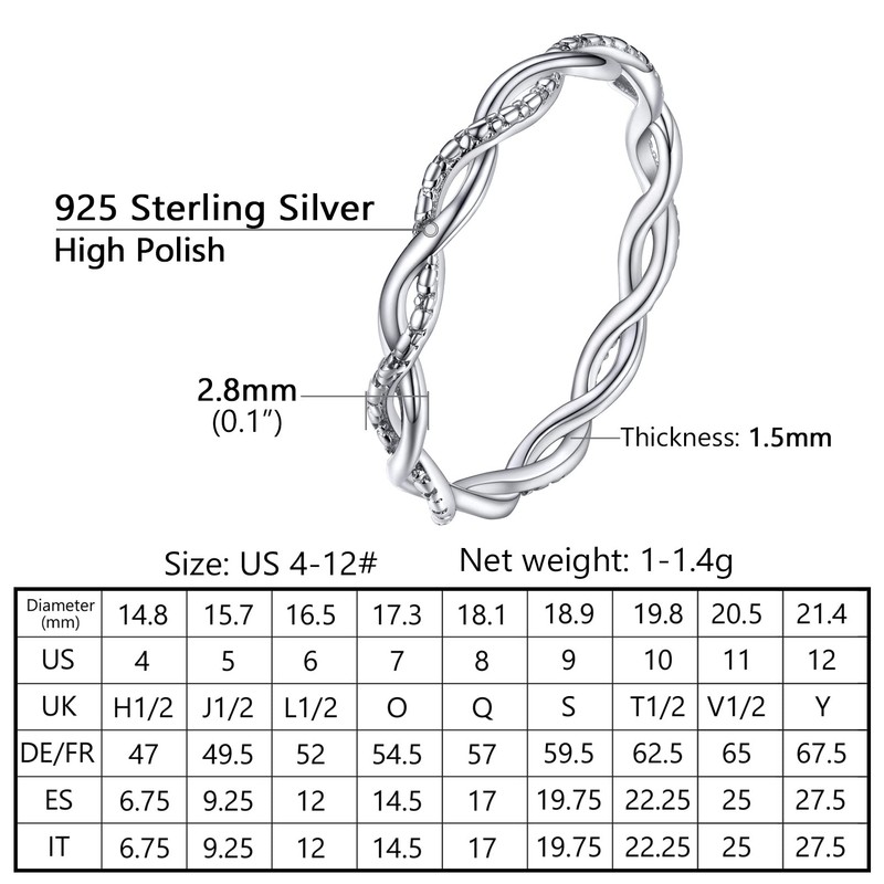 PROSILVER 925 Sterling Silver Rings CZ Ring Mothers Day Ring