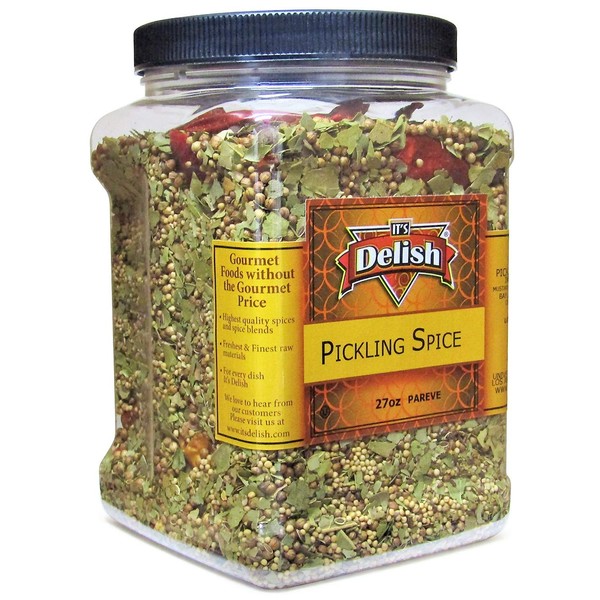 Pickling Spice by It's Delish, 27 oz Jumbo Reusable Container | Gourmet All Natural Blend of Pickling Spices and Herbs for Pickles and Canning