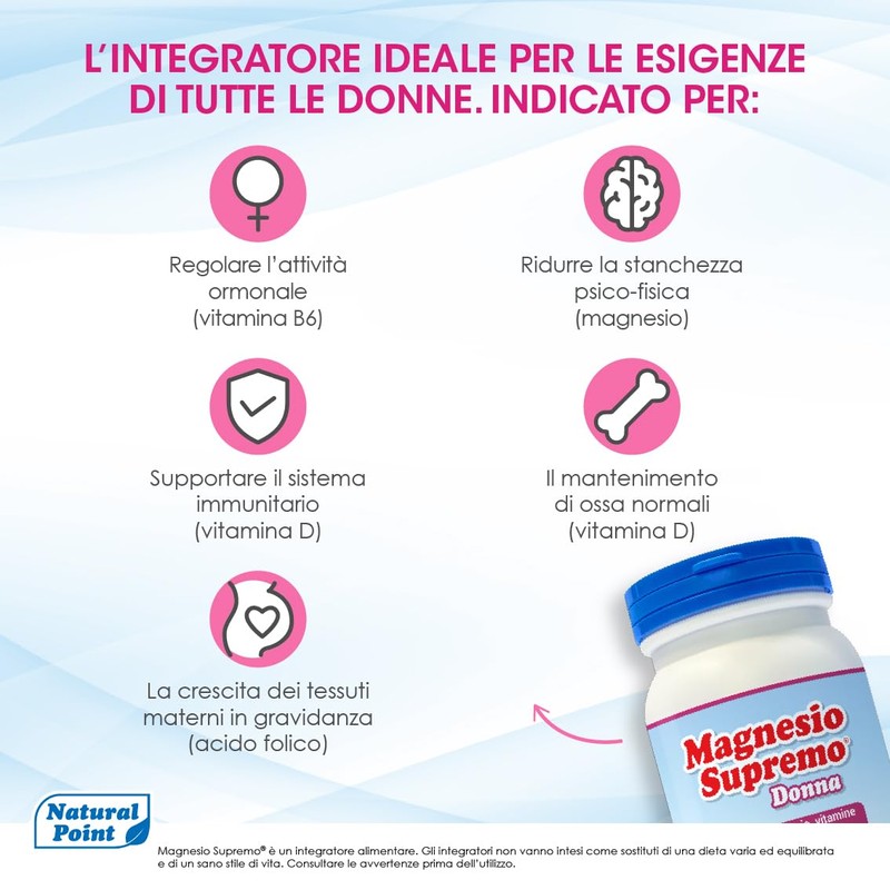 Magnesio Supremo Donna Integratore Ad Elevato Assorbimento 350 g, 2x175