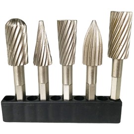 Bestgle Carbide Cutter, Set of 5, Rotary File Carbide Bar, For Cutting Carbide Drill Bits, For Polishing, Tungsten Bar, Rutor, Bit, Drill Cutter, Hexagonal Shank Rotary File, Tungsten Bar