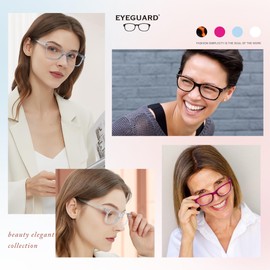 EYEGUARD 4 Pack Reading Glasses Blue Light Blocking for Women Men,Spring Hinge Fashion Readers Anti Glare Filter Computer Eyeglasses 2.5