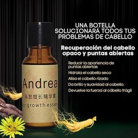 Aceite Capilar Hidratante Tratamiento Anti Caida Potencia el Crecimiento del Cabello Largo Extra Volumen Andrea Solucion Crecimiento Regenera Detiene Caida Cabello (2 Pieza)