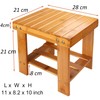 STARVAST Bamboo Shower Stool Small Wood Shower Bench 10 inch