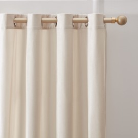 BULBUL Cream Curtains 84 inch Length- Set of 2 Living Room Ivory Velvet Blackout Window Drapes Curtains Thermal Insulated Room Darkening Decor Grommet Curtains for Bedroom Set of 2 Panels
