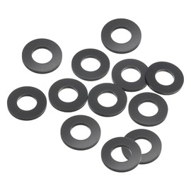 PATIKIL M10 Nylon Flat Washer, 12 Pack 10mm ID 20mm OD 2mm Thick Sealing Spacer Gasket Ring for Faucet Pipe Water Hose Fastener Bolt, Black