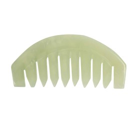 Janedream Jade Stone Gua Sha Comb Traditional Massage Tools for Scalp Head Hair Facial Manual Scalp Massagers with Acupuncture Head Therapy Trigger Point Treatment