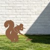 Rustic Raking Squirrel Metal Garden Stake, Funny Patio Decor
