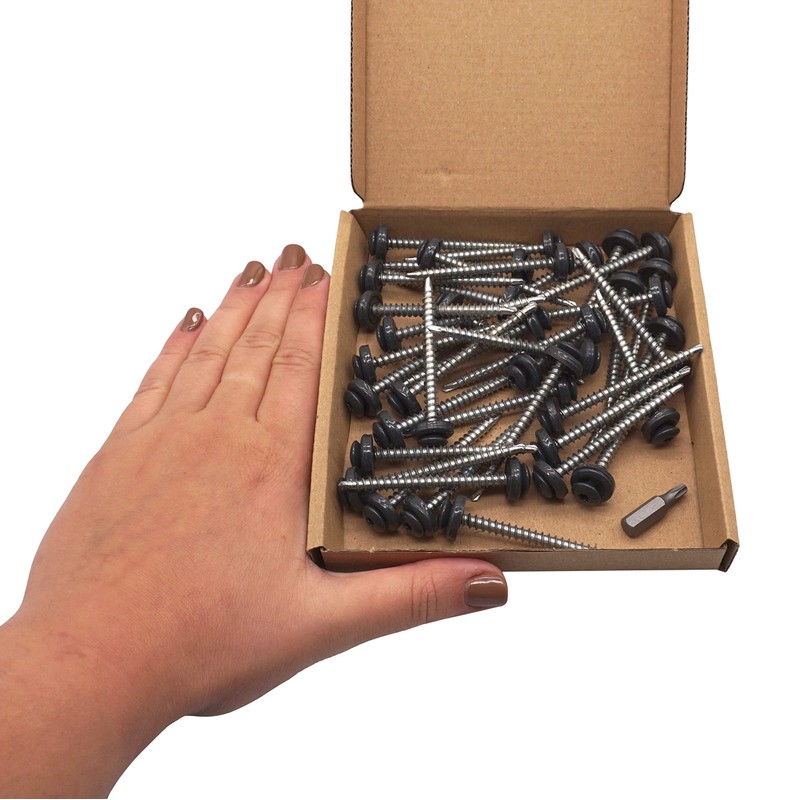 SKIR'CO Pack of 40 Metal Roofing Screws 4.8 x 60