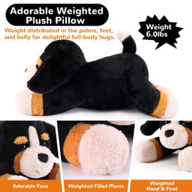 Bernese Mountain Dog Weighted Stuffed Animals - 28 Inch 5.0 Pounds Weighted Plushies Dog Stuffed Animal - Large Stuffed Dog Plush Pillow - Cute Plush Toy Gift for Kid & Adults (28" 5.0 lbs)