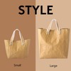 LEKOCH Large Washable Reusable Kraft Paper Tote Bag Carry Bag