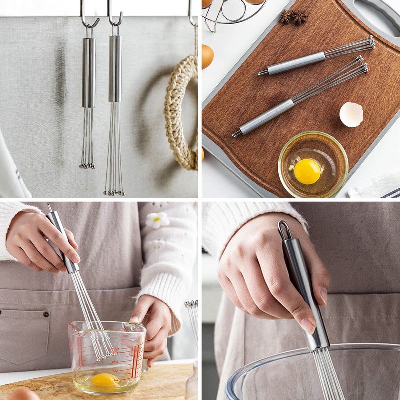 2 Pieces Hand Whisk, Stainless Steel Ball Whisk Large and