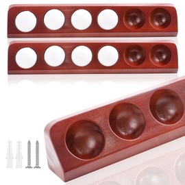 2-Pack Wooden Golf Ball Display Case - Wall Mount or Tabletop Stand - Holds 12 Standard Size Golf Balls - Collector Sport Memorabilia Display - Perfect Golf Gift for Men (Golf Accessories)