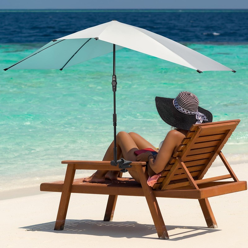 G4Free Double Chair Umbrella for 2 People with Adjustable Clamp,