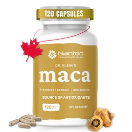 Rhoziva New! Dr. Klein's Maca Root Supplement. 7:1 Strenght Extract Equivalent to 3500mg per Capsule. Source of Antioxidants, Energy, Mood. Gluten, Dairy & Soy Free. Vegan. 500 Mg. 120 Capsules.