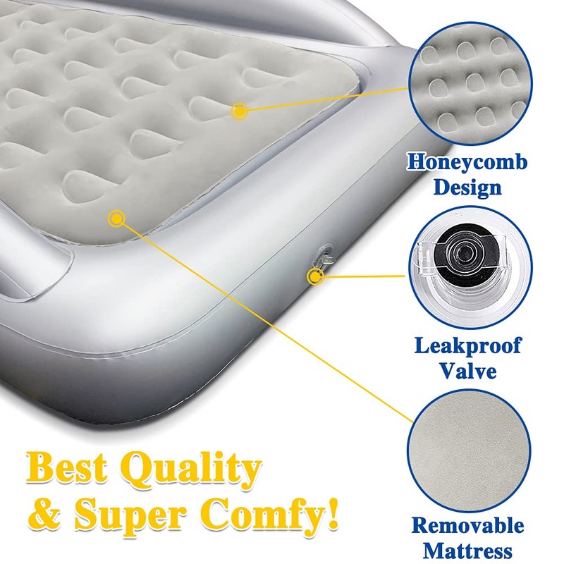 Fahuac Inflatable Kids Travel Bed Toddler Air Mattress Set,Portable Blow